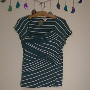 Anthropologie 9-h15 stcl Blue Striped Sailor Top